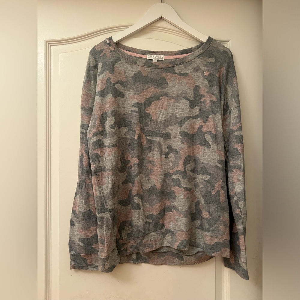 PJ Salvage Camo Long Sleeve Top